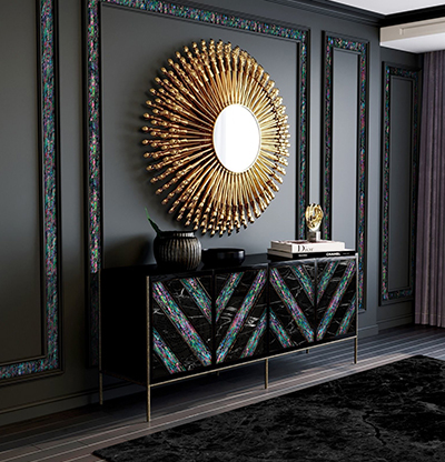 20 FBinnotech - leaflat - carbon tiles - mother of perl - luxury interior - interior design - carbonfiber tiles - piastrelle carbonio